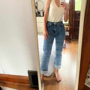 ZARA size 4 - full length medium wash straight leg jeans